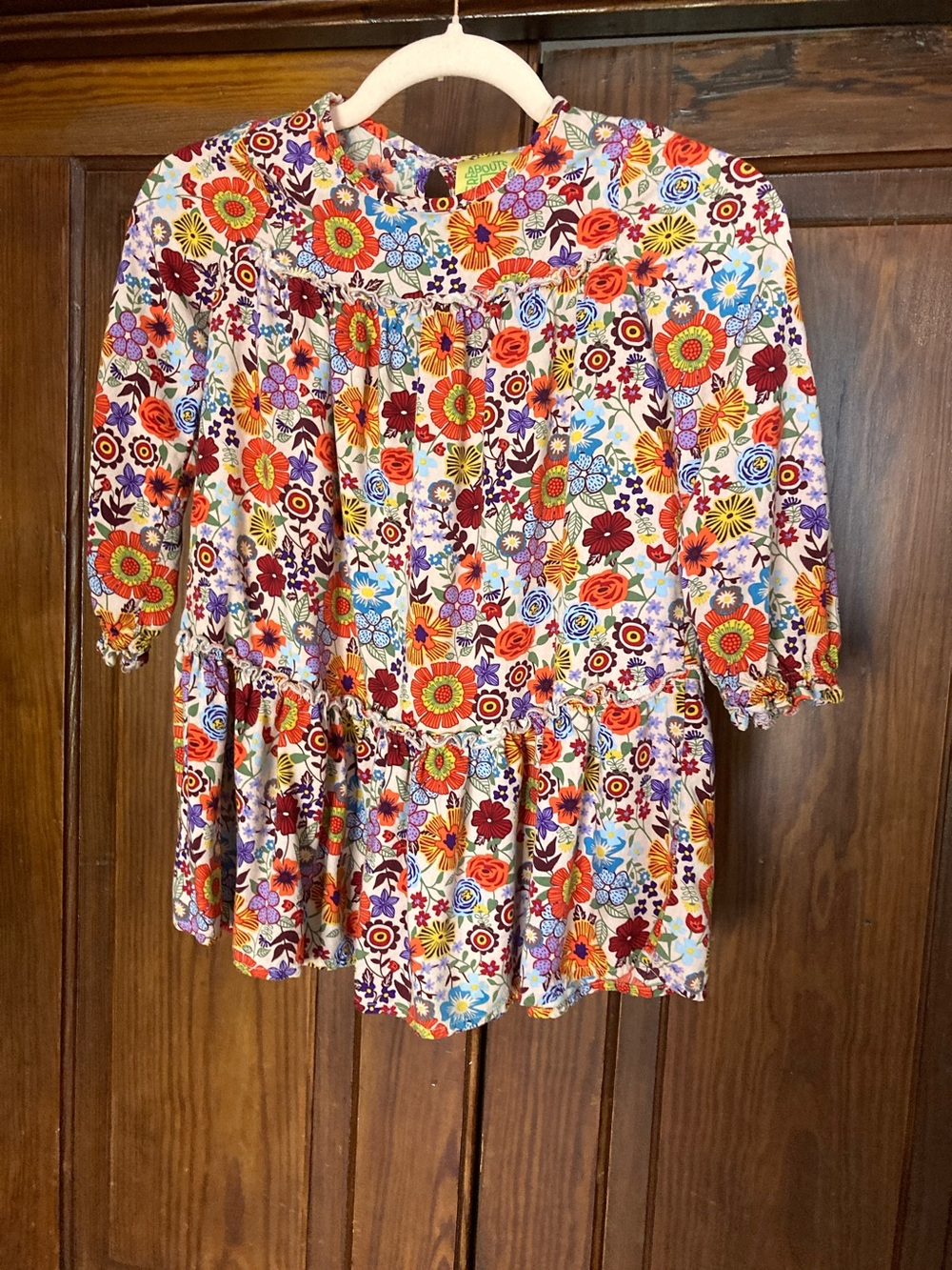 Thereabouts Girls Multicolor Floral Tiered Rayon Dress 5T